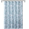 Piña & Sardinia Home Abstract Floral Watercolor Blue And White Fabric Shower Curtain - Standard Size - 2 of 4