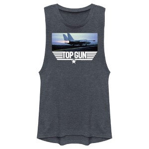 Juniors Womens Top Gun Fighter Jet Ready for Takeoff Festival Muscle Tee - 1 of 4