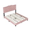 Full/Queen Size Velvet Upholstered Platform Bed with Rivet Design Tufted Headboard 4A - ModernLuxe - 4 of 4