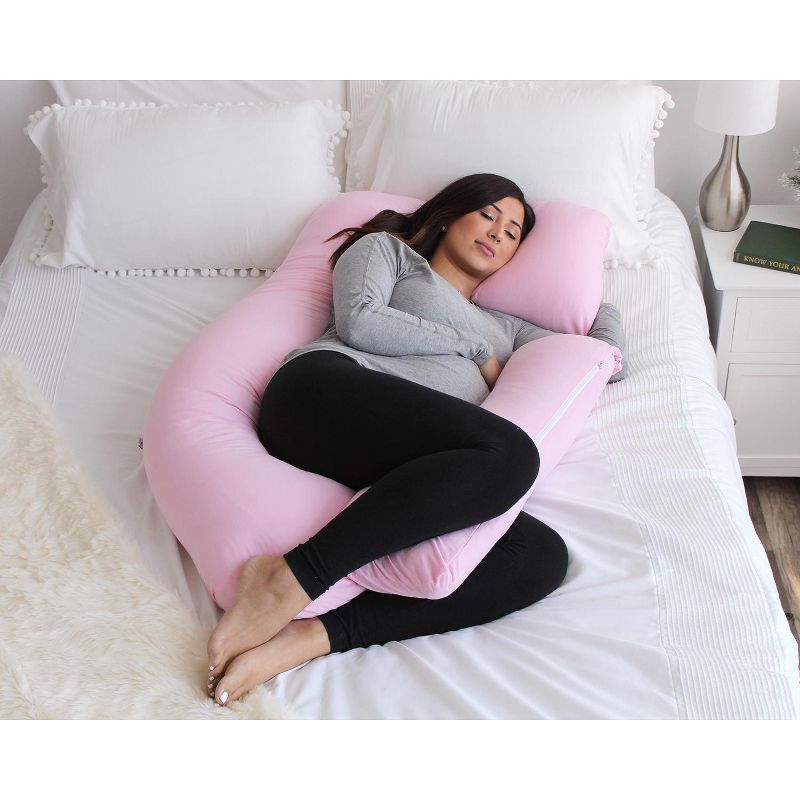 PharMeDoc Pregnancy Pillow, U-Shape Full Body Maternity Pillow, Jersey Cotton Cover, 4 of 11