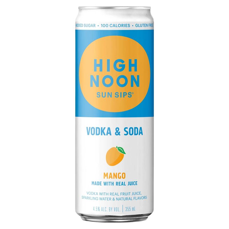 High Noon Sun Sips Mango Vodka Hard Seltzer - 4pk/12 fl oz Cans, 3 of 5