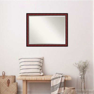 Cherry Wood Beveled Rectangular Wall Mirror