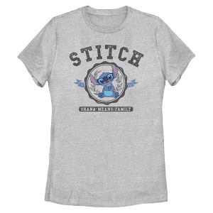 Womens Lilo & Stitch Ohana Means Family Collegiate T Shirt - 1 of 4