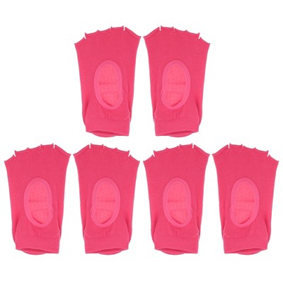 Unique Bargains Women's Non-Slip Yoga Pilates Barre Ballet Five Toe Socks with Grips