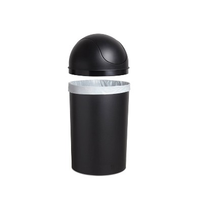 Black 10 Gallon Plastic Swing Top Kitchen Trash Can