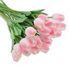 Unique Bargains Christmas 20 Pcs Artificial Flowers Fake Tulips for Wedding Rooms Home Hotel Party Decoration Light Pink - 3 of 4