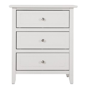 GlasFlength Nightstands Modern Three Drawer Bedside Table with Metal Handles Elegant Design for Bedroom Storage, White, 19"*15"*25" - 1 of 4