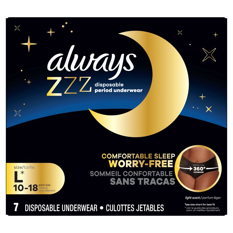 Always ZZZ Period Underwear - L/XL - 7ct, 3 of 11