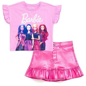 Barbie Girls T-Shirt and Metallic Skirt Toddler - 1 of 4