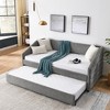 VYNXARIA Cozy Gray Linen Twin Daybed with Hidden Trundle: Tufted Sofa - Style Comfort for Small Spaces - 2 of 4