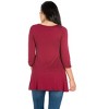 24seven Comfort Apparel Womens Ruched Sleeve Swing Tunic Top - 3 of 4
