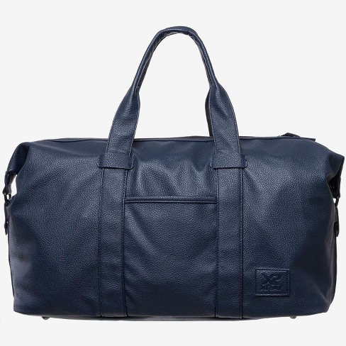 X RAY Pebbled Faux Leather Travel Duffel Bag Navy