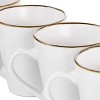 6pc Arthur Stoneware 12 oz Mug Set with Rim Matte White/Gold - Elama: Dishwasher & Microwave Safe Drinkware for 6 - image 3 of 4