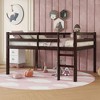 NicBex Twin/Full Solid Rubber Wood Loft Bed with Ladder & Strengthened Slats,Modern Bed Frame for Kids Room,Bedroom - 2 of 4