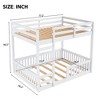 Full Over Full Wood Bunk Bed with Ladder and Guardrails, Durable Pine Wood Bed Frame, No Box Spring Needed, Natural/White - ModernLuxe - 4 of 4
