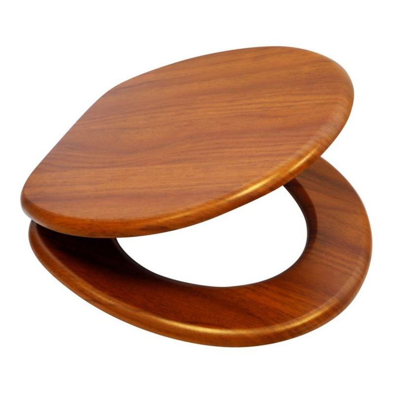 Sanilo Round Molded Wood Toilet Seat with No Slam, Slow, Soft Close Lid, Stainless Steel Hinges, Unique Fun Decorative Design, Vintage Wood Grain, 4 of 7