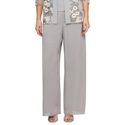 Women's Chiffon Straight Leg Pant - Alex Evenings