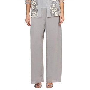 Women's Chiffon Straight Leg Pant - Alex Evenings - 1 of 3