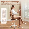 Bestier Bentwood Ergonomic Armless Home Office Desk Chair, Comfy Table Chair with Lumbar Support, PU Leather Height Adjustable Task Chair with Wheels - 3 of 4