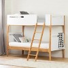 HomeStock Modern Bunk Bed White and Natural Bebble - 3 of 4