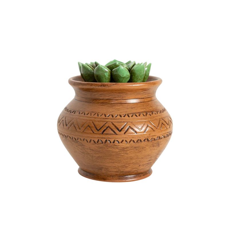 Succulent Fountain Green & Terracotta Porcelain by Foreside Home & Garden, 1 of 9