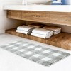 PiccoCasa Microfiber Plaid Bathroom Rugs Extra Soft Fluffy Absorbent Bath Rug - 2 of 3