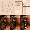 8 Pairs 316L Stainless Steel Threader Earrings: Double Twist Wave & Tassel Dangle Chain Set - 4 of 4