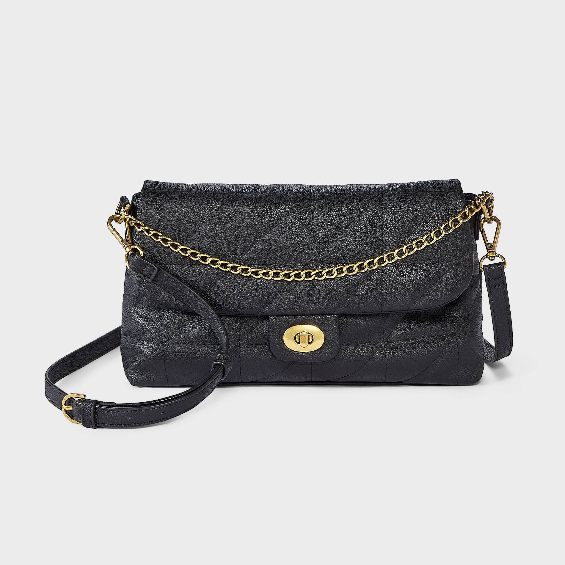 Quilted Turn Lock & Chain Crossbody Bag - A New Day™