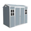 8x4 FT Resin Outdoor Storage Shed, Garden Storage Shed With Lockable Doors, Utility Tool Storage House for Backyard Garden Patio Lawn - 2 of 4