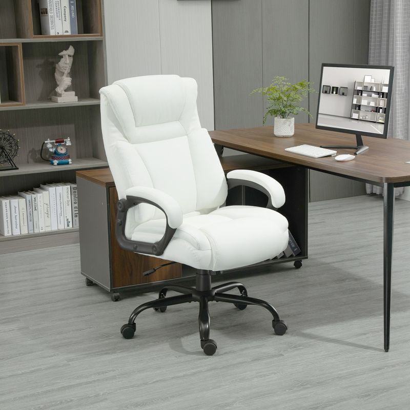 Vinsetto Big and Tall Executive Office Chair 400lbs Computer Desk Chair with High Back PU Leather Ergonomic Upholstery Adjustable Height and Swivel Wheels, 3 of 10