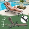 MUKE Adjustable Patio Chaise Lounge Chair with Rear Wheel, 5-Position Recliner for Pool, Beach & Garden - 3 of 4