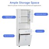 Tall Bathroom Storage Cabinet, Drawer, Adjustable Shelf & Removable Laundry Basket, Free Standing Tower Organizer for Bathroom, - 3 of 4