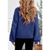 Girls Crewneck Knit Pullover Sweaters Long Lantern Sleeve Oversized Knit Cute Jumper Tops - 2 of 4