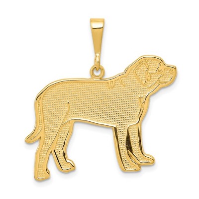 Black Bow Jewelry 14k Yellow Gold English Mastiff Pendant