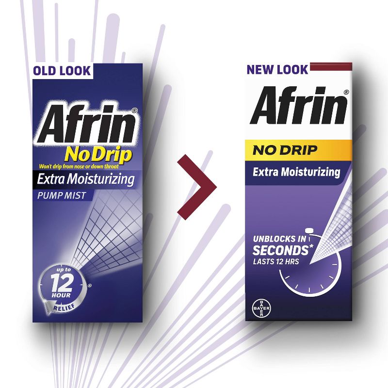Afrin Nasal Spray No Drip Extra Moisturizing Nasal Congestion Relief Pump Mist , 4 of 9