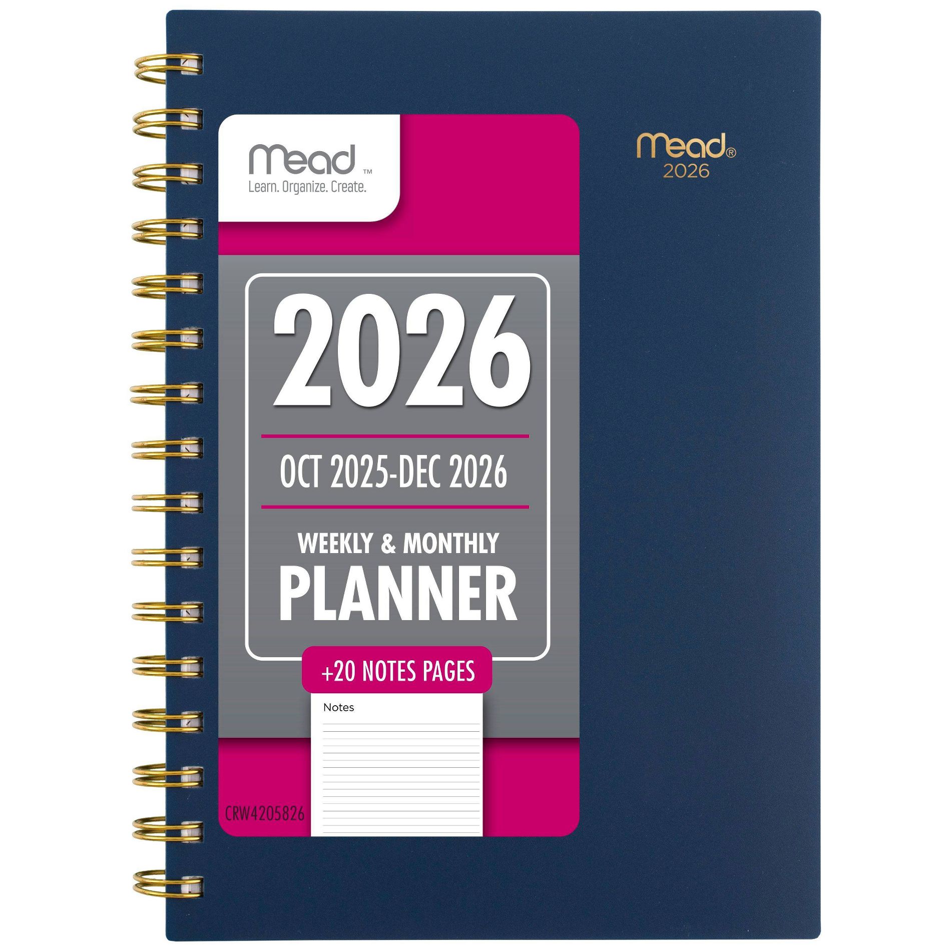 Mead 2025-2026 8.5"x6.375" Basic Small Navy Blue Planner