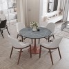 LeisureMod 36" Round Dining Table with MDF Top and Cherry Base – Modern Kitchen Dining Room Table - 2 of 4