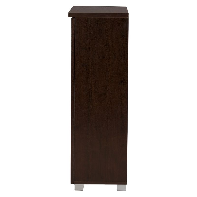 Adalwin Modern and Contemporary 2-Door Wooden Entryway Shoes Storage Cabinet - Dark Brown - Baxton Studio, 5 of 7