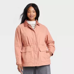 Women's Plus Size Utility Anorak Jacket - Universal Thread™ Pink 4X