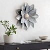 Brewster Shasta Silver Floral Metal Wall Art: Upcycled Iron Decor, Hammered Petal Design, Gold Accents - 2 of 4
