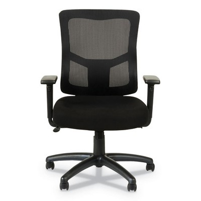 Black Mesh Mid-Back Swivel Office Chair with Adjustable Arms