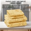 4 Piece Bed Sheets Printed Microfiber Sheet Set Ultra Soft, Easy Care Paisley Printed Sheets - Lux Decor Collection - 2 of 4