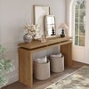 LIVAREEmlen 60'' Antique Brown Farmhouse Console Table Retro Wooden Entryway Table with Double Board Suspension Design for Living Room - 4 of 4