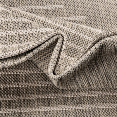 Gray Square Synthetic Outdoor Washable Area Rug