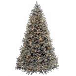 National Tree Company Pre-Lit 'Feel Real' Artificial Full Downswept Christmas Tree, Green, Douglas Blue Fir, White Lights, Includes Stand, 6.5 feet