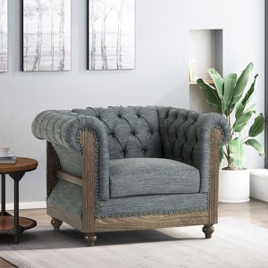Mid-Century Club Chair Armchair with Fabric for living room-Christopher Knight Home - 1 of 4