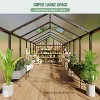 Sturdy Polycarbonate Greenhouse with Aluminum Frame - Adjustable Roof Vent, Sliding Door & UV Protection for Backyard Gardening - 3 of 4