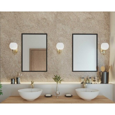 Carisa Brushed Nickel 1-Light Bath Wall Sconce with White Glass Shade