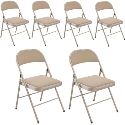 SKONYON 6 Pack Folding Chairs Portable Padded Office Kitchen Dining Chairs