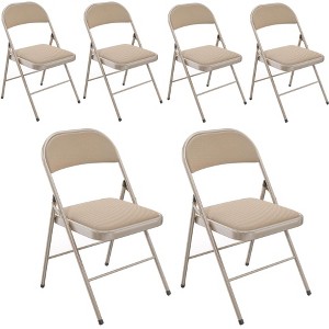 SKONYON 6 Pack Folding Chairs Portable Padded Office Kitchen Dining Chairs - 1 of 4